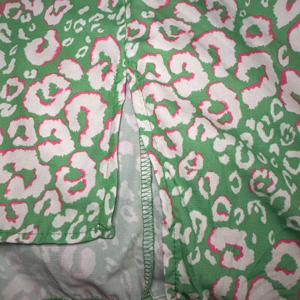 First Love Green and Pink Leopard Print Dolman Top - Picture 6 of 8